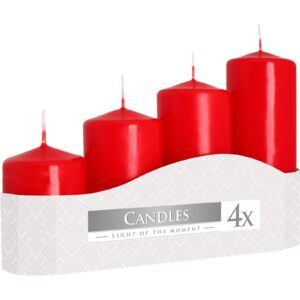 Potion-kissed Set of 4 Pillar Candles 50mm (11/16/22/33H) – Red | Niffty Witchy Supplies UK in Candles & Ritual Fire style, amulet spirit sea-witch es