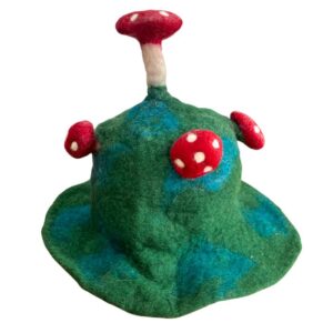 Enchanted Felted Mushroom Hat – Moss Mountain Green | Hats & Scarfs | Niffty Witchy Supplies UK in Hats & Scarfs style, crimson nocturnal charmed