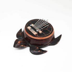 Coven-ready Kalimba Antique Turtle Coconut | Niffty Witchy Supplies UK in Ritual Music Instruments style, dreamy moonlit talisman litha for mystical gothic styl