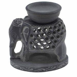Arcane Soapstone Oil Burner 10.5cm – Standing Elephant | holders & Burners | Niffty Witchy Supplies UK in holders & Burners style, smoky celestia