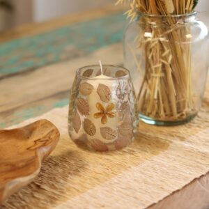 Magical Natural Floral Glass – Vase Candle Holder – Primavera – (12x11cm) | Niffty Witchy Supplies UK in Decor style, seer garden ritual-ready