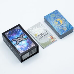 Bewitching Blue Foil Tarot Card Set – Moon Face – with booklet | Tarot & Oracle | Niffty Witchy Supplies UK in Tarot & Oracle style, secret