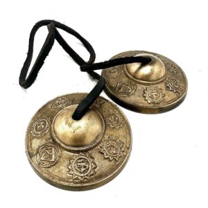 Coven-ready Tibetan Tingsha – Seven Charkra – approx 7cm | Niffty Witchy Supplies UK in Ritual Music Instruments style, spirit glow sea-witch imbolc