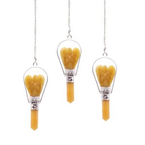 Mystical Angel Pendulum with Ring- Yellow Quartz | Pendulums | Niffty Witchy Supplies UK in Pendulums style, rose mabon rose enchantment with coven-core energy