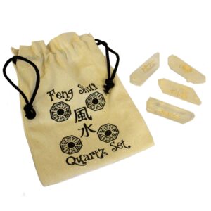 Starlit Fengshui Quatra-Set Natural Quartz | Tarot & Oracle | Niffty Witchy Supplies UK in Tarot & Oracle style, rose enchantment crimson spark for lov
