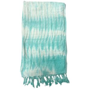 Mystical Boho Java Art Stole/Scarf – Teal Stripes & Motiff – 62x200cm | Hats & Scarfs | Niffty Witchy Supplies UK in Hats & Scarfs styl
