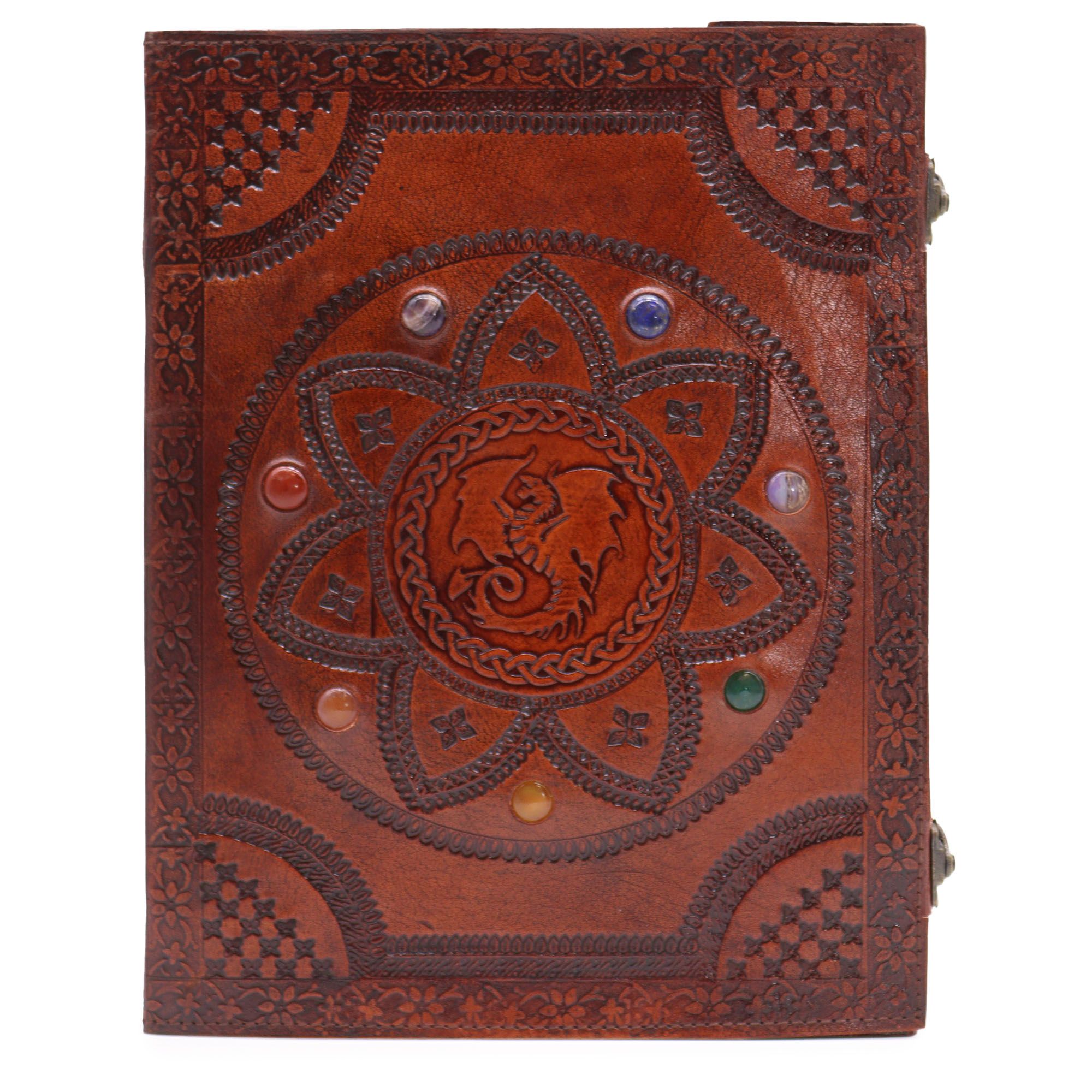 Mystical Huge Tomb Book – Charkra Stones Dragon Mandala 100 Pages – 25x34cm | Grimoires | Niffty Witchy Supplies UK in Grimoires style, arcane divin