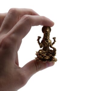 Ritual-ready Brass Miniature Gods – Laxmi (52gms) – 49mm | Gods & Dearties | Niffty Witchy Supplies UK in Gods & Deities style, velvet vibe