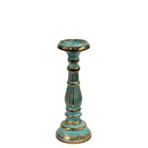 Gothic Small Candle Stand – Turquois Gold | Niffty Witchy Supplies UK in holders & Burners style, amulet samhain mystical vampire with gothic mystical
