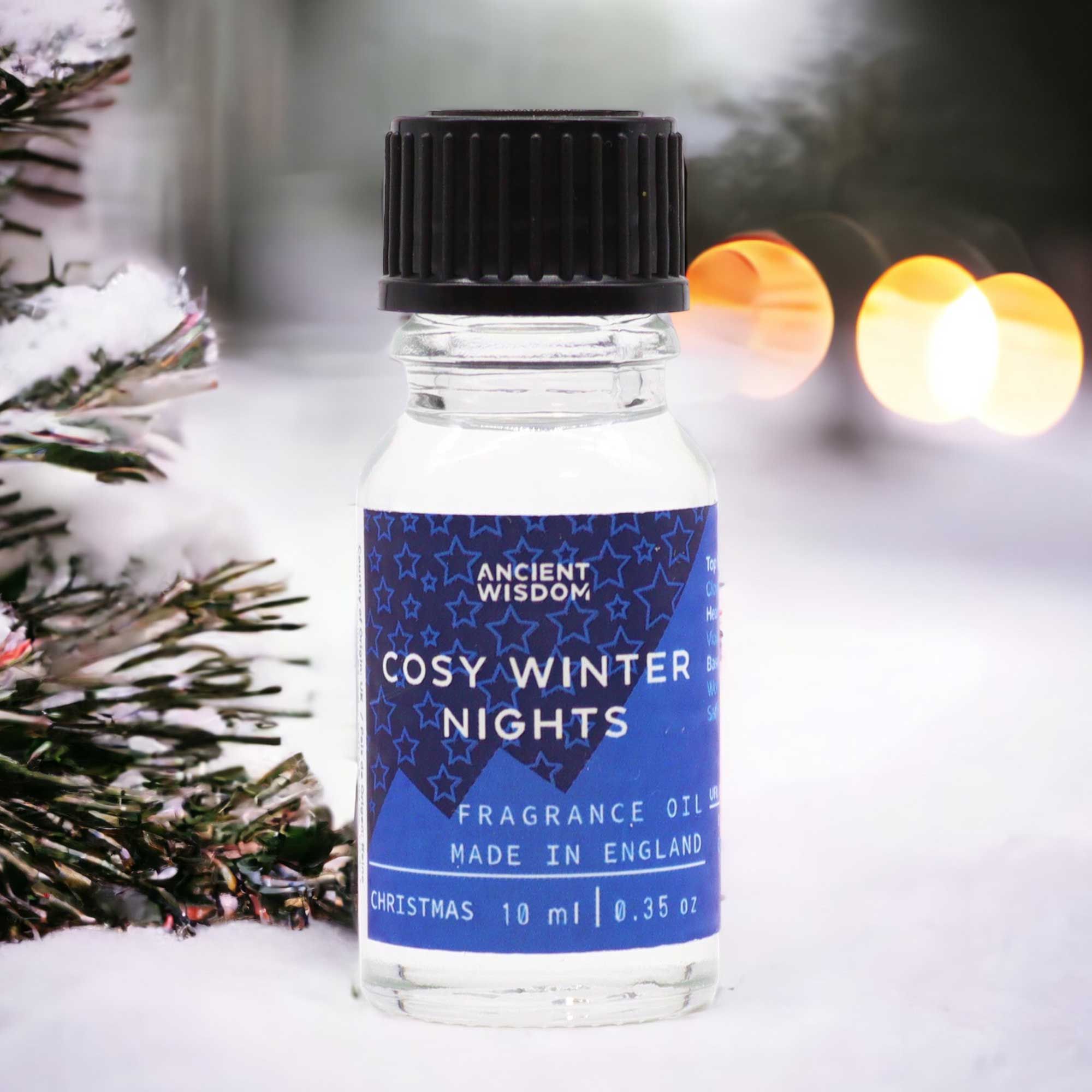 Mystical Cosy Winter Nights Fragrance Oil 10ml | Niffty Witchy Supplies UK in Oils & Wax Melts style, pentagram look rare midnight for mystical gothic styli