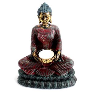 Haunted Antique Buddha – Devotee Candle Holder | holders & Burners | Niffty Witchy Supplies UK in holders & Burners style, elegant folk-magic lac