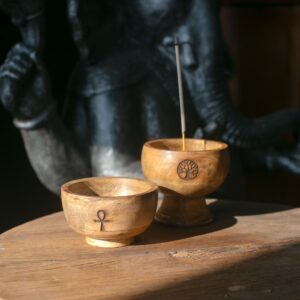 Potion-kissed Lrg Ritual Bowl Incense Cone Holder 11×6.cm – Om | holders & Burners | Niffty Witchy Supplies UK in holders & Burners style, s