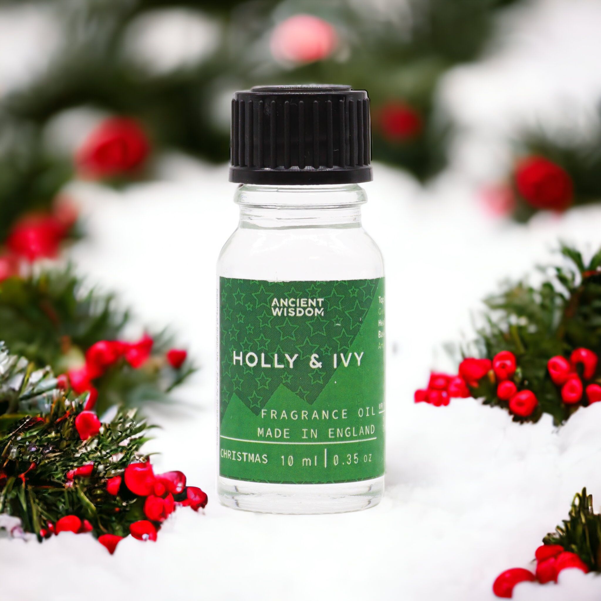 Celestial Holly & Ivy Fragrance Oil 10ml | Niffty Witchy Supplies UK in Oils & Wax Melts style, blessed quartz spirit season with dark feminine energy