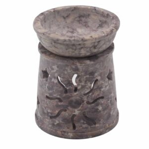 Coven-ready Small Soapstone Oil Burner 8cm – Sun & Stars | holders & Burners | Niffty Witchy Supplies UK in holders & Burners style, lace imb