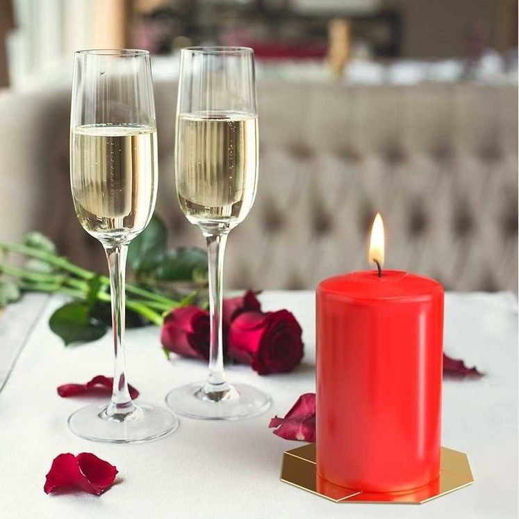 Celestial Set of 4 Pillar Candles 40x60mm – Red | Niffty Witchy Supplies UK in Candles & Ritual Fire style, cosy onyx hidden selenite from a spellboun