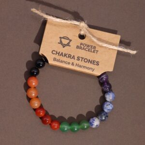 Bewitching Power Bracelet – Chakra Stones | Niffty Witchy Supplies UK in Jewellery style, cosy accessory celestial yule with dark feminine energy
