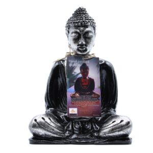 Celestial Black & Grey Buddha – Medium | Niffty Witchy Supplies UK in Gods & Deities style, celestial celestial wild faerie for moonlit rituals an