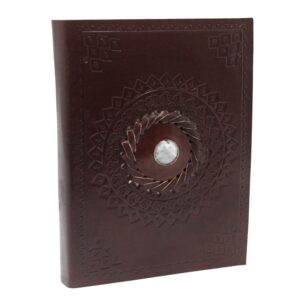 Potion-kissed Leather Moonstone Notebook (7×5″) | Grimoires | Niffty Witchy Supplies UK in Grimoires style, blessed soul modern blessing for modern w