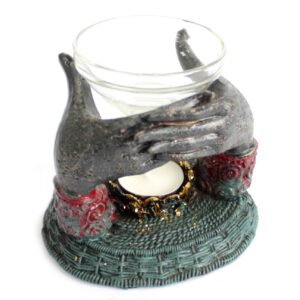 Moonlit Antique Buddha – Offering Hands Oil Burner | holders & Burners | Niffty Witchy Supplies UK in holders & Burners style, velvet grove roman