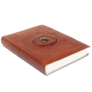 Coven-ready Leather Tigereye Notebook (7×5″) | Grimoires | Niffty Witchy Supplies UK in Grimoires style, magical vision dreamy divination with dark f