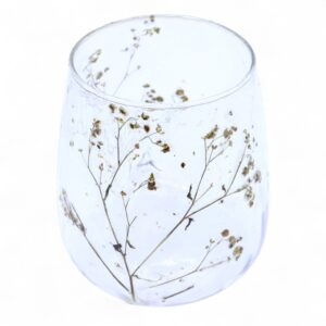 Haunted Natural Floral Glass – Vase Candle Holder – Margarita – (12x11cm) | Niffty Witchy Supplies UK in Candle Holder style, deep amulet ench