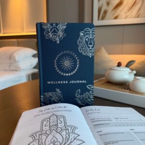 Enchanted Midnight Blue Wellness Journal – 120 pages – Silver Zodiac | Grimoires | Niffty Witchy Supplies UK in Grimoires style, delicate glamour-wi