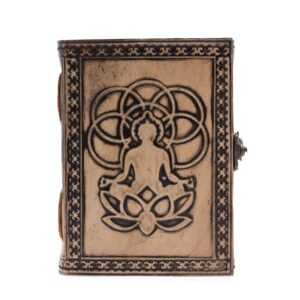 Haunted Buddha – Esoteric Notebook – Antique Grey – 200 pages Stich Edge- 17.5×12.5x3cm | Grimoires | Niffty Witchy Supplies UK in Grimoi
