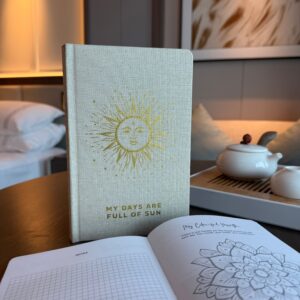 Arcane Ivory Gratitude Journal with Gold Lining – 120 pages – My Days are Full of Sun | Grimoires | Niffty Witchy Supplies UK in Grimoires style, de