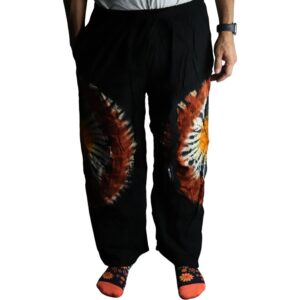 Arcane Japanese Style Lounge Pants – Black Chocolate & Orange – M | Bottoms | Niffty Witchy Supplies UK in Bottoms style, jasper imbolc haunting