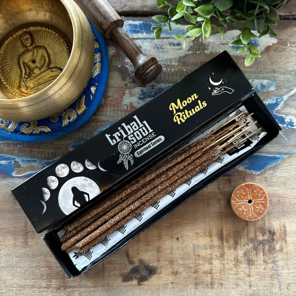 Enchanted Tribal Soul Spiritual Incense Sticks and Ceramic Holder – Moon Ritual | Incense | Niffty Witchy Supplies UK in Incense style, romantic omen mode