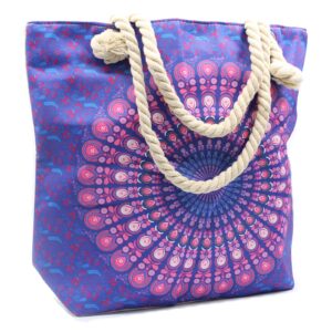 Mystical Rope Handle Mandela Bag – Purple Blue | Bags | Niffty Witchy Supplies UK in Bags style, modern craft enchanted shadow for modern witches