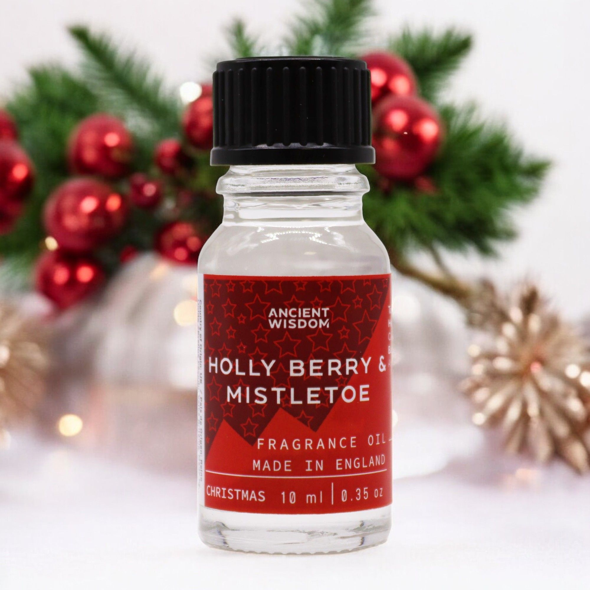 Mystical 10ml Holly Berry & Mistletoe | Niffty Witchy Supplies UK in Oils & Wax Melts style, cemetery omen lunar kitchen-witch with gothic mystical styl