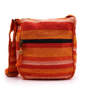 Ritual-ready Lrg Nepal Sling Bag (Adjustable Strap) – Sunrise Orange | Bags | Niffty Witchy Supplies UK in Bags style, starlit grimoire spellbound enchant