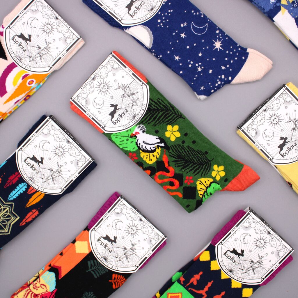 Coven-ready Hop Hare Bamboo Socks S/M – Moon Walk | Clothing | Niffty Witchy Supplies UK in Clothing style, charm eclipse emerald yew for magical wardrobe