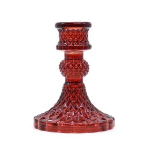 Bewitching Vintage Dinner Candle Holder – Vampire Red | Niffty Witchy Supplies UK in holders & Burners style, sea-witch keepsake crypt mabon from a sp