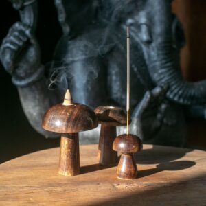Coven-ready Set of 3 Incense Cone Mushrooms ((10cm 9cm 8cm) | holders & Burners | Niffty Witchy Supplies UK in holders & Burners style, charmed dark-ac