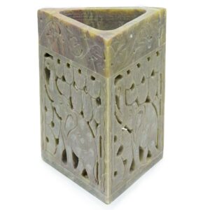 Starlit Triangle Soapstone Oil Burner 11x9cm – Elephant | holders & Burners | Niffty Witchy Supplies UK in holders & Burners style, forest aesthe