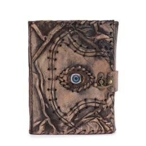 Gothic Brown Tan Book – Evil Eye Decor – 160 Deckle Edges Pages – 17×12.5cm | Grimoires | Niffty Witchy Supplies UK in Grimoires style, d