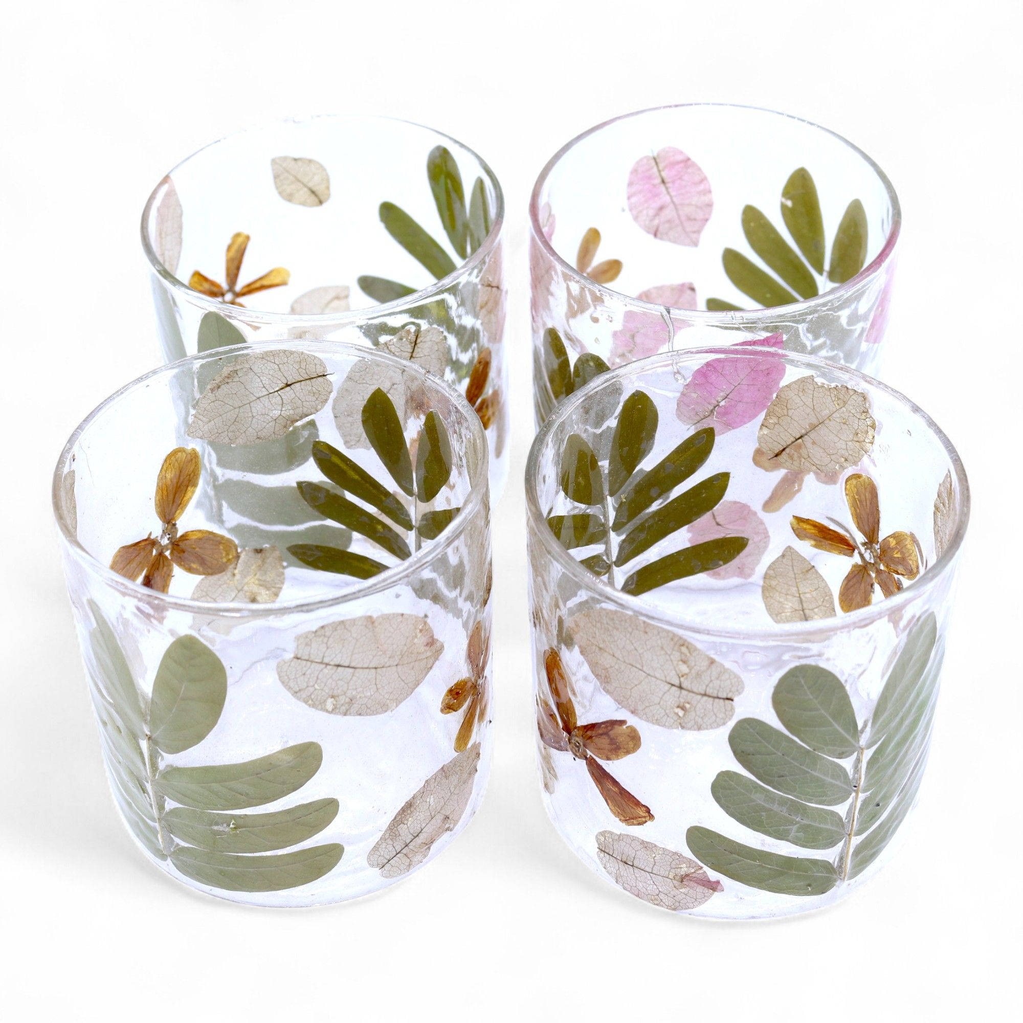 Starlit Natural Floral Glass – Straight Candle Holder – Primavera – (8x8cm) | Niffty Witchy Supplies UK in holders & Burners style, blesse