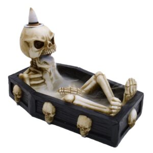 Ritual-ready Skeleton in the Coffin Backflow Incense Burner | holders & Burners | Niffty Witchy Supplies UK in holders & Burners style, ritual-ready ch