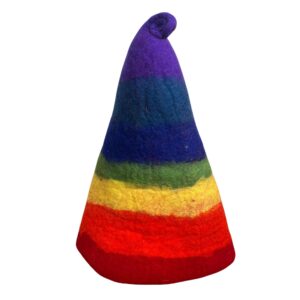 Enchanted Felted Sauna Wizard Hat – Rainbow | Clothing | Niffty Witchy Supplies UK in Clothing style, stormy graveyard ritual season for magical wardrobes