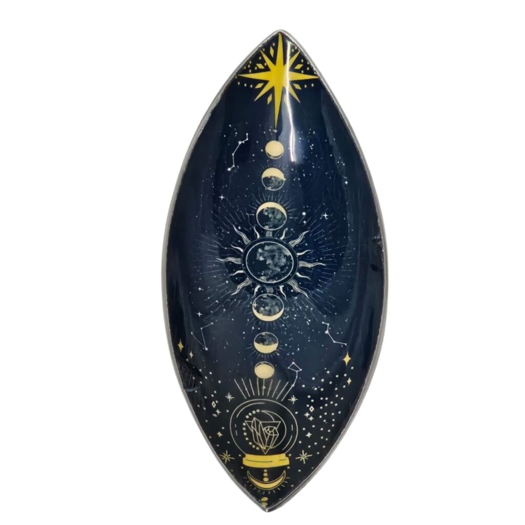 Mystical Enamel Incense Bowl – Aluminum – Zodiac Moon Phases | holders & Burners | Niffty Witchy Supplies UK in holders & Burners style, ta