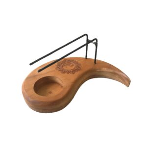 Spellbound Teardrop Palo Santo Heater – Teak Wood – Yin & Yang Design | holders & Burners | Niffty Witchy Supplies UK in holders & Burn