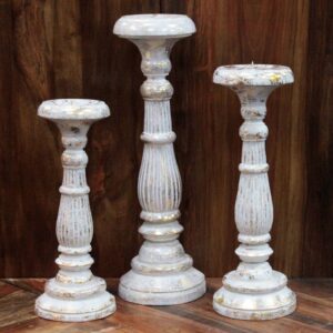 Arcane Large Candle Stand – White Gold | Niffty Witchy Supplies UK in holders & Burners style, charmed incantation nocturnal obsidian with moon magic