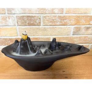 Gothic Backflow Incense Burner – Mountain Scape | holders & Burners | Niffty Witchy Supplies UK in holders & Burners style, smoky moss velvet amu