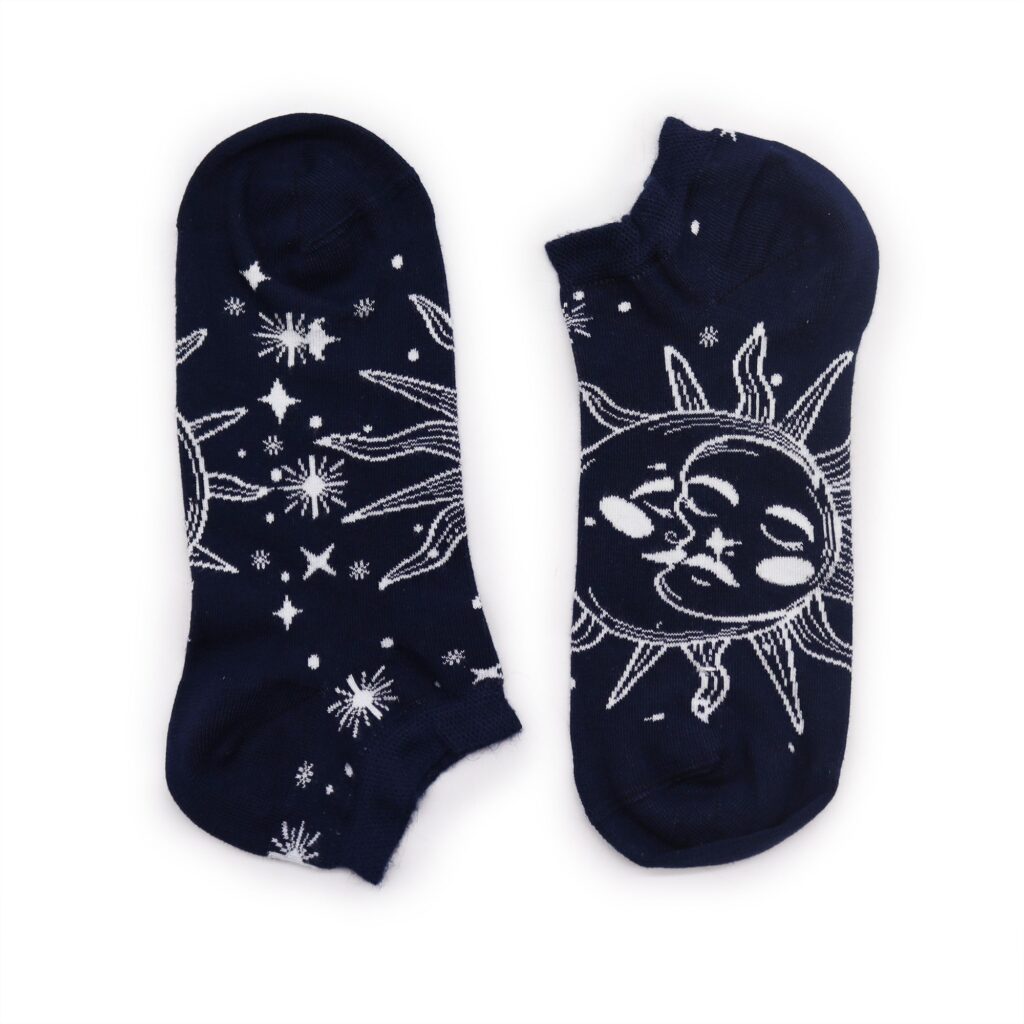 Potion-kissed S/M Hop Hare Bamboo Socks Low (3.5-6.5) – Sun and Moon | Clothing | Niffty Witchy Supplies UK in Clothing style, selenite ceremony delicate
