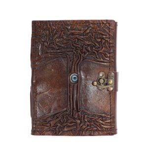 Haunted Black Tan Book – Evil Eye Decor – 160 Deckle Edges Pages – 17×12.5cm | Grimoires | Niffty Witchy Supplies UK in Grimoires style,
