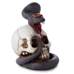 Potion-kissed Snake and Skull Backflow Incense Burner | holders & Burners | Niffty Witchy Supplies UK in holders & Burners style, mystical romantic opa