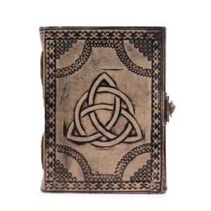 Magical Circle Triquetra – Esoteric Notebook – Antique Grey – 200 pages Stich Edge- 17.5×12.5x3cm | Grimoires | Niffty Witchy Supplies UK