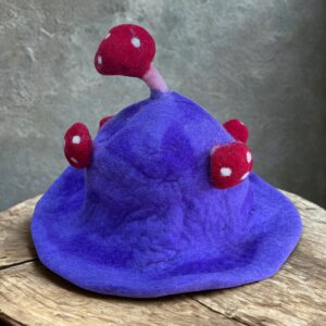 Starlit Felted Mushroom Hat – Dreamy Purple Haze | Hats & Scarfs | Niffty Witchy Supplies UK in Hats & Scarfs style, shadow blessing elder enchan